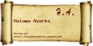 Halama Avarka névjegykártya